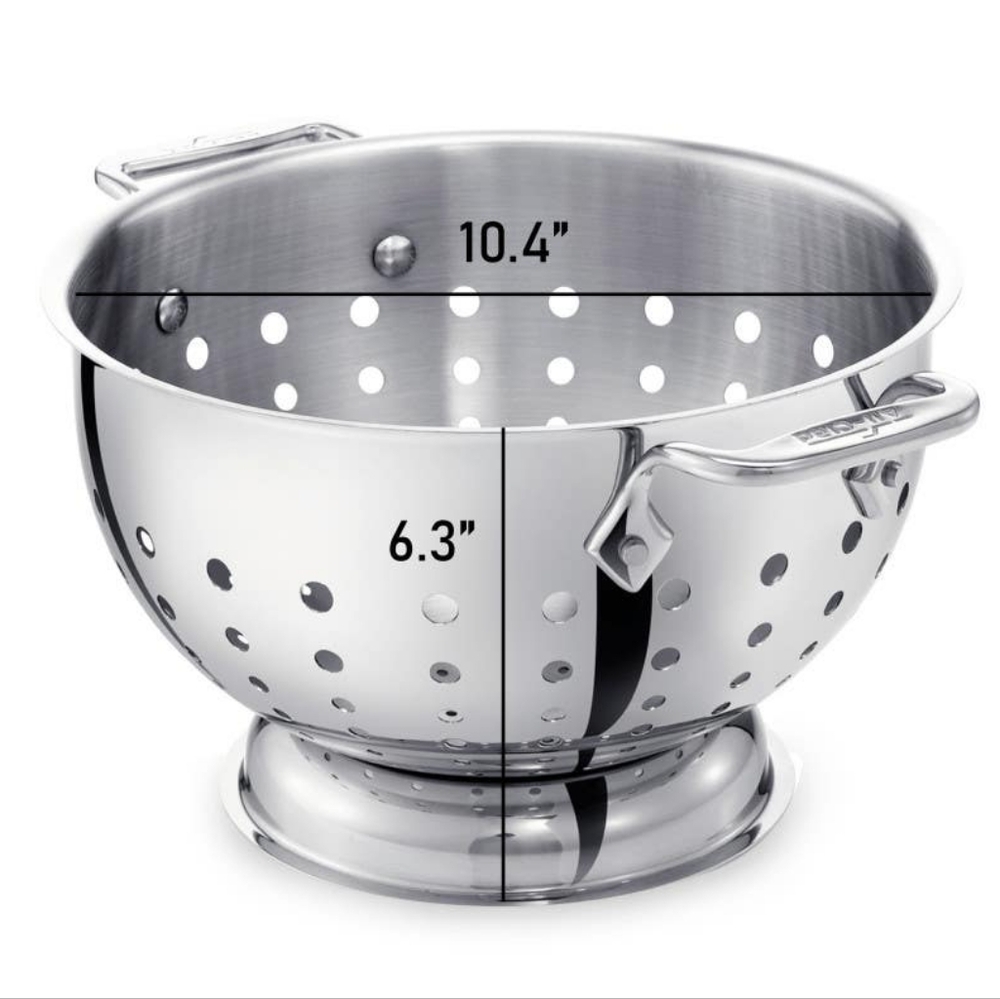 All-Clad Colander 5 Quart, Stainless Steel premium strainer- NIB! Discnt Ship